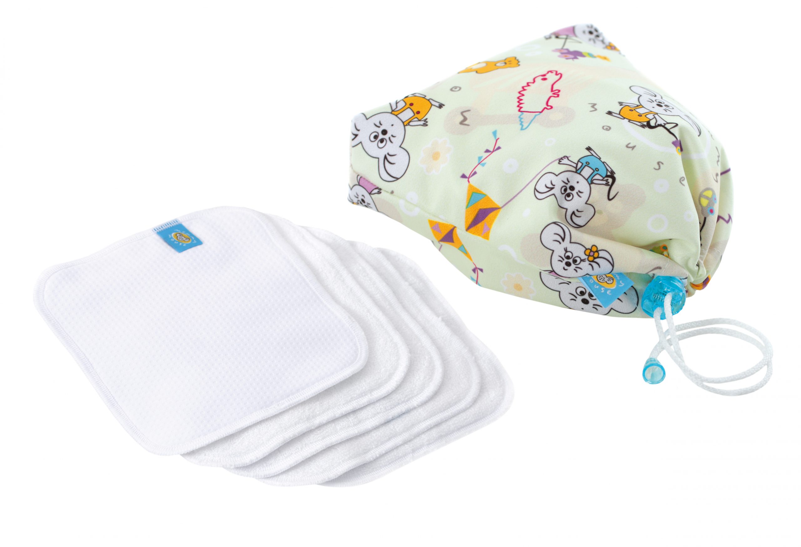 PLAY_woreczek-b Reusable Wipe Pouch + 5pcs Reusable Wipes (TOYS) - COMBINED SET